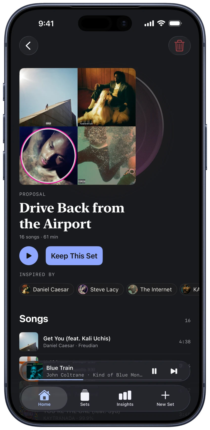 Drive Back from the Airport proposed as a personalized Set in Setto Studio on iPhone